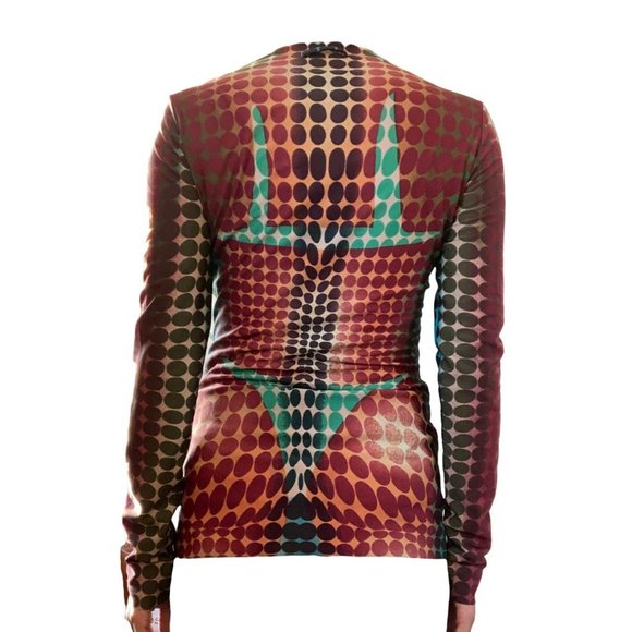 jean paul gaultier F/W 1995 iconic cyber baba dots print archive shirt size S - Picture 2 of 2